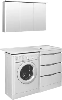 Мебель для ванной комнаты Runo Орион 60, L, под стиральную машину, раковина лайт