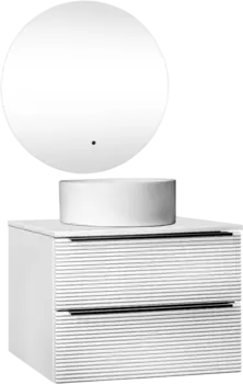 Мебель для ванной комнаты Runo Орлеан 70 белая матовая, белый глянец, раковина Palla 40