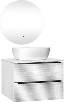 Мебель для ванной комнаты Runo Орлеан 70 белая матовая, белый глянец, раковина Bella 40