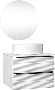 Мебель для ванной комнаты Runo Орлеан 70 белая матовая, белый глянец, раковина Ovale 50