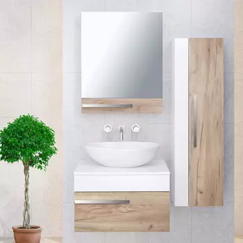 Мебель для ванной комнаты Runo Вудлайн 65 крафтовый дуб