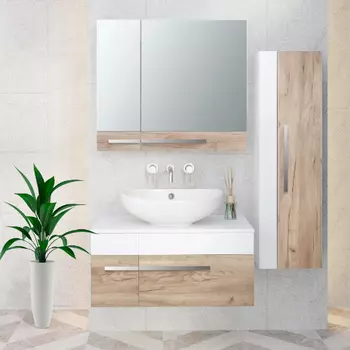 Мебель для ванной комнаты Runo Вудлайн 85 крафтовый дуб