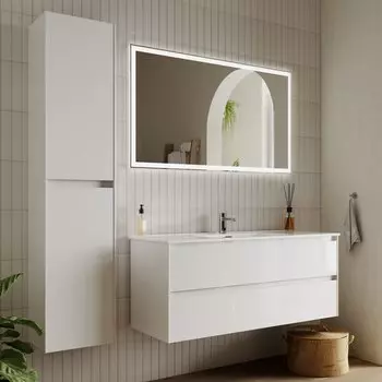 Мебель для ванной комнаты Sancos Cento 120 см белый глянец