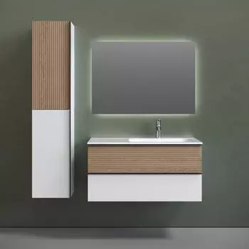 Мебель для ванной комнаты Sancos Delta 100 R дуб светлый, белый