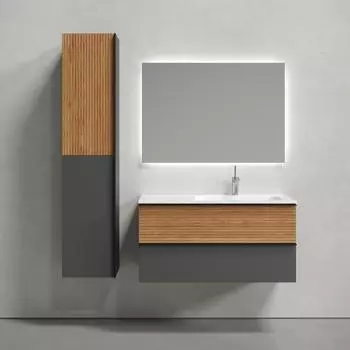 Мебель для ванной комнаты Sancos Delta 100 R дуб красный, графит