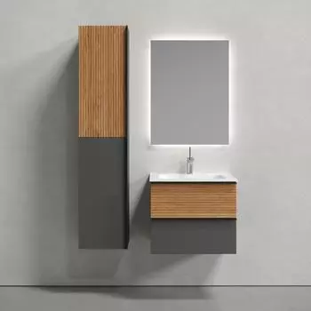 Мебель для ванной комнаты Sancos Delta 60 дуб красный, графит