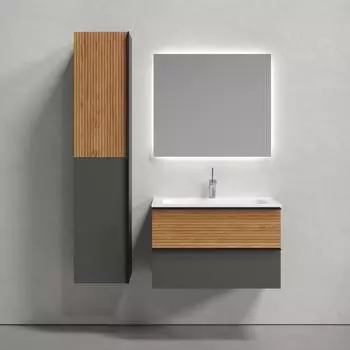 Мебель для ванной комнаты Sancos Delta 80 дуб красный, графит