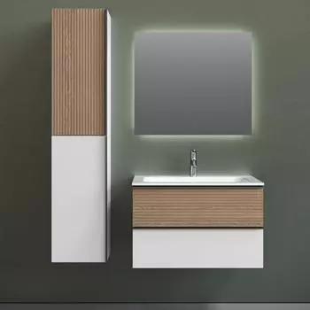 Мебель для ванной комнаты Sancos Delta 80 дуб светлый, белый