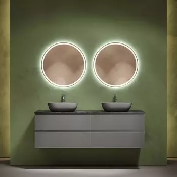 Мебель для ванной комнаты Sancos Folk 160 ergraut soft, столешница черный мрамор TT160A1X, раковина CN6009MH