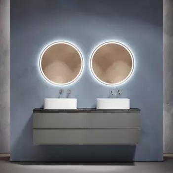 Мебель для ванной комнаты Sancos Folk 160 ergraut soft, столешница черный мрамор TT160A1, раковина CN6052MW