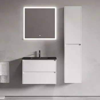 Мебель для ванной комнаты Sancos Libra 70 белый глянец, раковина черная