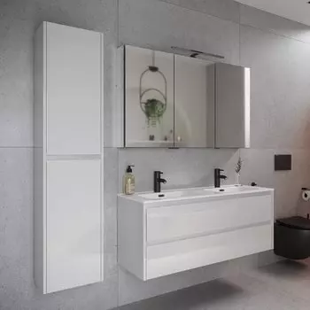 Мебель для ванной комнаты Sancos Libra двойная 120 см, белый глянец