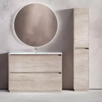 Мебель для ванной комнаты Sancos Libra Floor 120 дуб галифакс натуральный, белая раковина CN7006