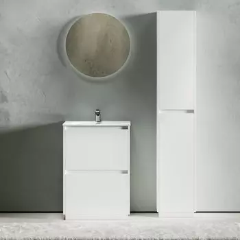 Мебель для ванной комнаты Sancos Libra Floor 60 белый глянец, белая раковина CN7001