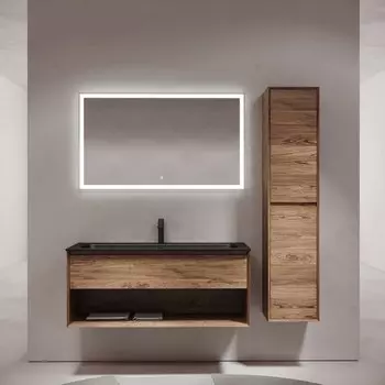 Мебель для ванной комнаты Sancos Marmi 1.0 120 черная раковина, дуб чарльстон