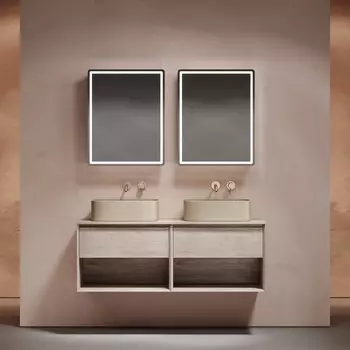 Мебель для ванной комнаты Sancos Marmi 1.0 140 дуб галифакс натуральный, столешница бежевая TT140A2, раковина CN6052MC