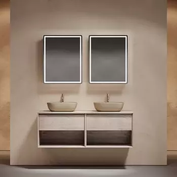 Мебель для ванной комнаты Sancos Marmi 1.0 140 дуб галифакс натуральный, столешница бежевая TT140A2X, раковина CN6009MC