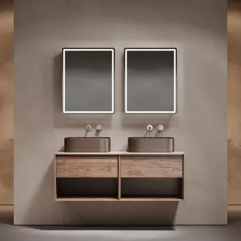 Мебель для ванной комнаты Sancos Marmi 1.0 140 дуб чарльстон, столешница бежевая TT140A2, раковина CN6052MDB