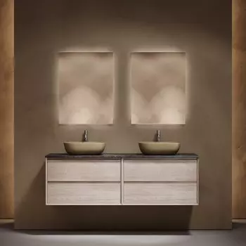 Мебель для ванной комнаты Sancos Marmi 2.0 160 дуб галифакс натуральный, столешница черный мрамор TT160A1X, раковина CN6009MC