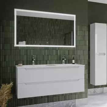 Мебель для ванной комнаты Sancos Norma 2.0 двойная 120 см, белый глянец