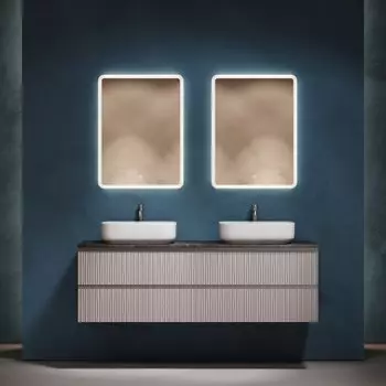 Мебель для ванной комнаты Sancos Snob R 160 doha soft, столешница черный мрамор TT160A1X, раковина CN5043