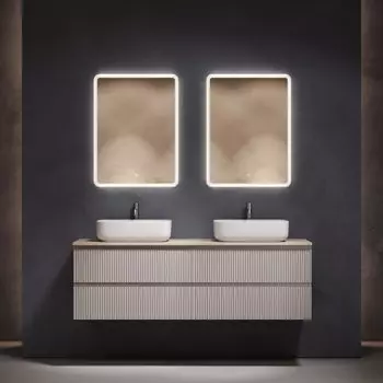 Мебель для ванной комнаты Sancos Snob R 160 doha soft, столешница бежевая TT160A2X, раковина CN5043