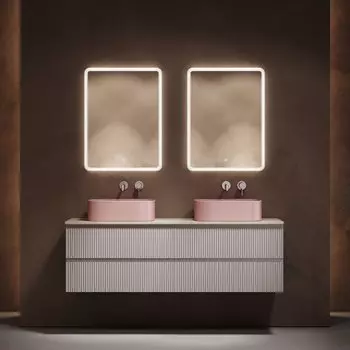 Мебель для ванной комнаты Sancos Snob R 160 doha soft, столешница бежевая TT160A2, раковина CN6052MP