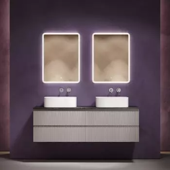 Мебель для ванной комнаты Sancos Snob R 160 doha soft, столешница черный мрамор TT160A1, раковина CN6052