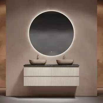 Мебель для ванной комнаты Sancos Snob R 140 beige soft, столешница черный мрамор TT140A1X, раковина CN6009MC