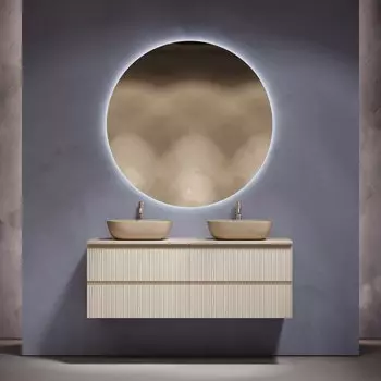 Мебель для ванной комнаты Sancos Snob R 140 beige soft, столешница бежевая TT140A2X, раковина CN6009MC