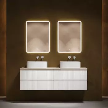 Мебель для ванной комнаты Sancos Snob T 160 bianco, столешница бежевая TT160A2, раковина CN6052