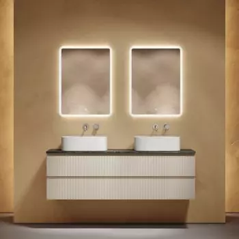 Мебель для ванной комнаты Sancos Snob T 160 beige soft, столешница черный мрамор TT160A1, раковина CN6052