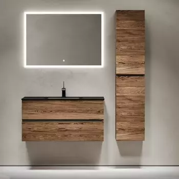 Мебель для ванной комнаты Sancos Urban 100 дуб чарльстон, черная раковина CN7003MB