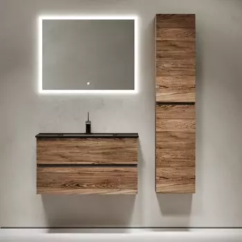 Мебель для ванной комнаты Sancos Urban 90 дуб чарльстон, черная раковина CN7002MB