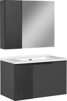 Мебель для ванной комнаты STWORKI Готланд 80 антрацит матовый