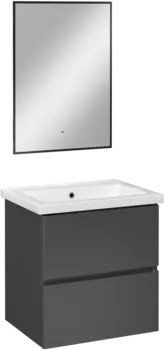 Мебель для ванной комнаты STWORKI Колдинг 60 антрацит, с раковиной Como 60