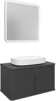 Мебель для ванной комнаты STWORKI Молде 95 антрацит, со столешницей
