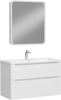 Мебель для ванной комнаты STWORKI Монтре 100 белая, со смесителем Гётеборг S03010CR хром