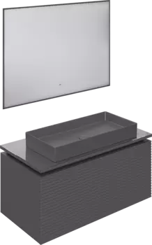 Мебель для ванной комнаты STWORKI Рандерс 100, антрацит, подвесная, с подсветкой