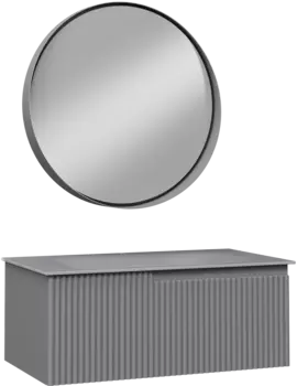 Мебель для ванной комнаты STWORKI Вестфолл 90 серая матовая, зеркало 75