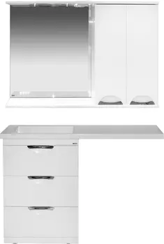 Комплект мебели под стиральную машину Misty Куба 60 белый глянцевый