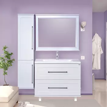 Мебель для ванной Misty Марта 100 напольная белая фактурная