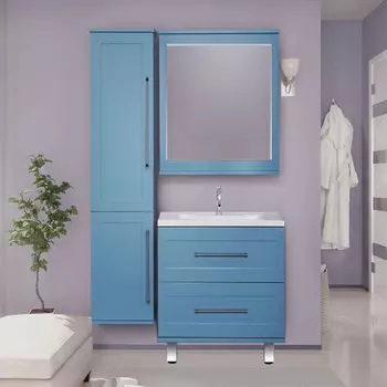 Мебель для ванной Misty Марта 70 напольная, голубая матовая