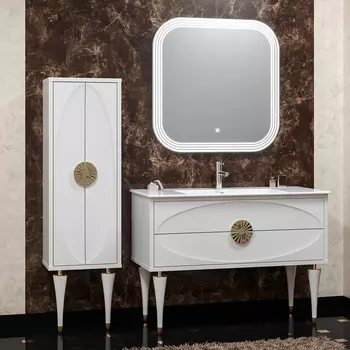 Мебель для ванной Opadiris Ибица 120 белая, фурнитура золото