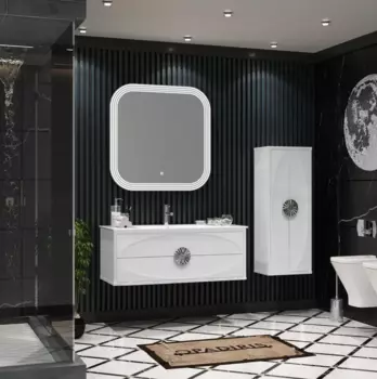 Мебель для ванной Opadiris Ибица 120 подвесная белая, фурнитура хром