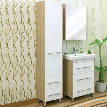 Комплект мебели напольный Sanflor Ларго 60 светлое дерево, швейцарский вяз, белый