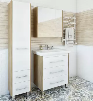 Комплект мебели напольный Sanflor Ларго 80 светлое дерево, вяз швейцарский, белый