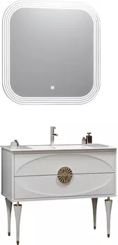 Мебель для ванной Smile Ибица 90 белая, фурнитура золото
