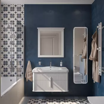 Мебель для ванной STWORKI Молде 95 белая, с сифоном