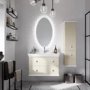 Мебель для ванной STWORKI Вестерос 85 бежевая, в стиле прованс (гарнитур. комплект)